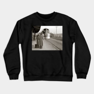 Streamlined Train at Station, 1940. Vintage Photo Crewneck Sweatshirt